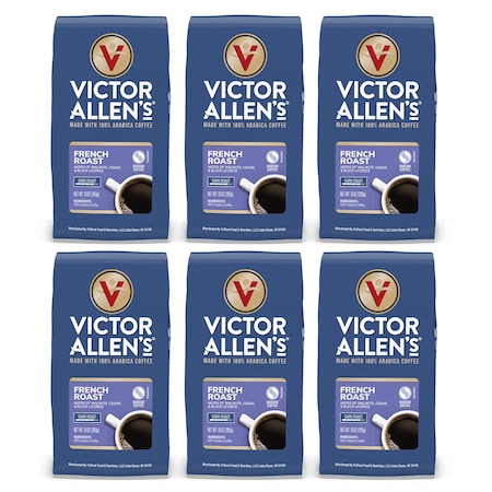 Victor Allen Victor Allen's Coffee French Roast Ground Coffee, Dark Roast, - 10oz Bags, PK6 FG015810RV